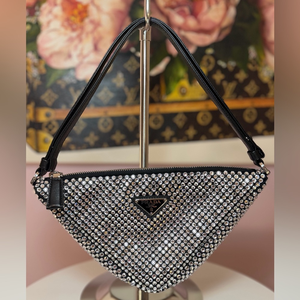 🖤SOLD🖤 Prada Black Re-edition Embellished Shoulder Bag